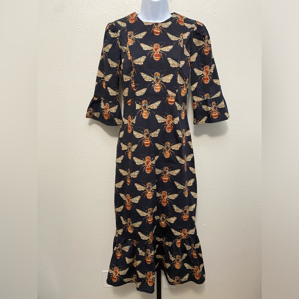 Sheridan French Tuckernuck Handmade Bee Cotton Maxi Dress Prairie Kentucky Derby